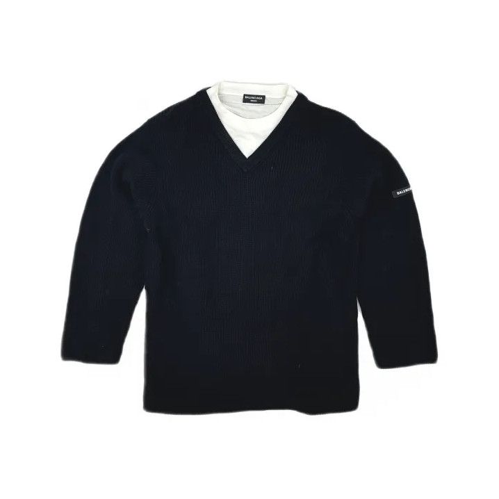 Balenciaga Balenciaga Layered V-Neck Sweater for Men Size US S / EU 44-46 / 1 - 2 Thumbnail