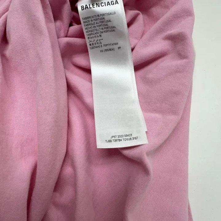 Balenciaga Balenciaga Pink Crystal Neck Short Sleeve T-Shirt Size US XS / EU 42 / 0 - 7 Thumbnail