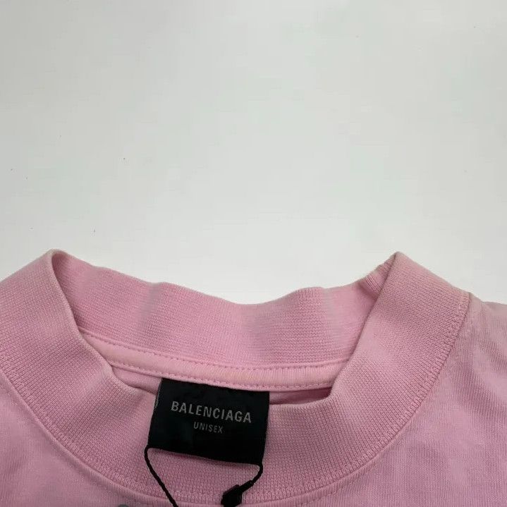 Balenciaga Balenciaga Pink Crystal Neck Short Sleeve T-Shirt Size US XS / EU 42 / 0 - 5 Thumbnail