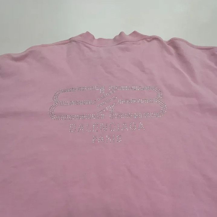 Balenciaga Balenciaga Pink Crystal Neck Short Sleeve T-Shirt Size US XS / EU 42 / 0 - 8 Thumbnail