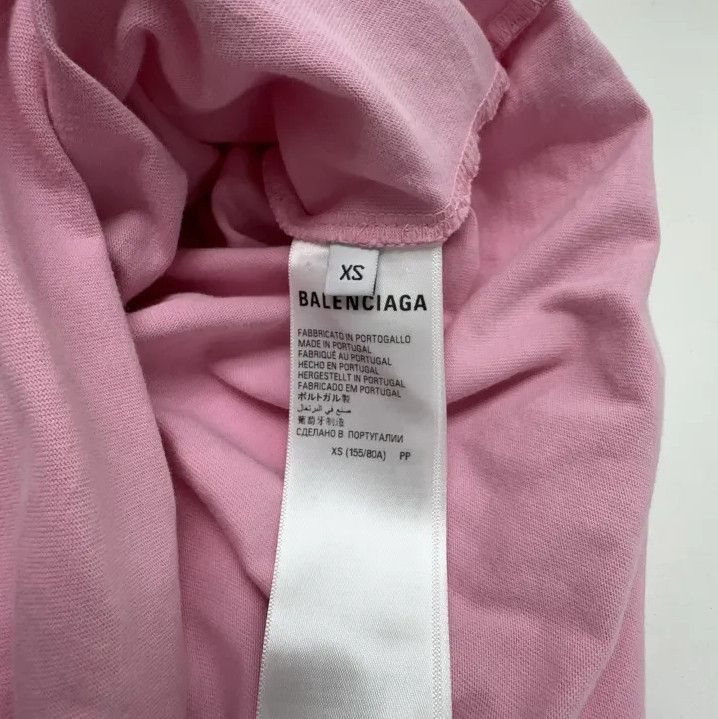 Balenciaga Balenciaga Pink Crystal Neck Short Sleeve T-Shirt Size US XS / EU 42 / 0 - 6 Thumbnail