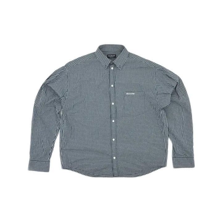 Balenciaga Balenciaga Blue Check Long Sleeve Button-Up Shirt Size US M / EU 48-50 / 2 - 2 Thumbnail