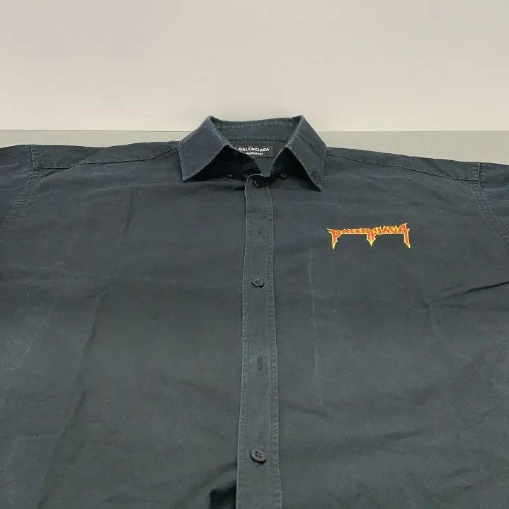 Balenciaga Balenciaga Black Long Sleeve Logo Shirt Size US M / EU 48-50 / 2 - 11 Thumbnail