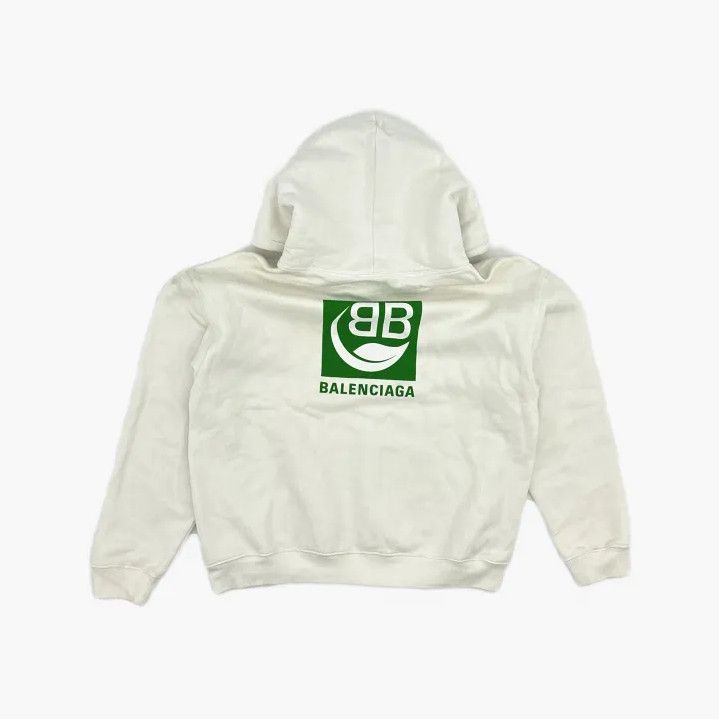 Balenciaga Balenciaga Eco-Friendly Logo Hoodie in White Size US L / EU 52-54 / 3 - 3 Thumbnail