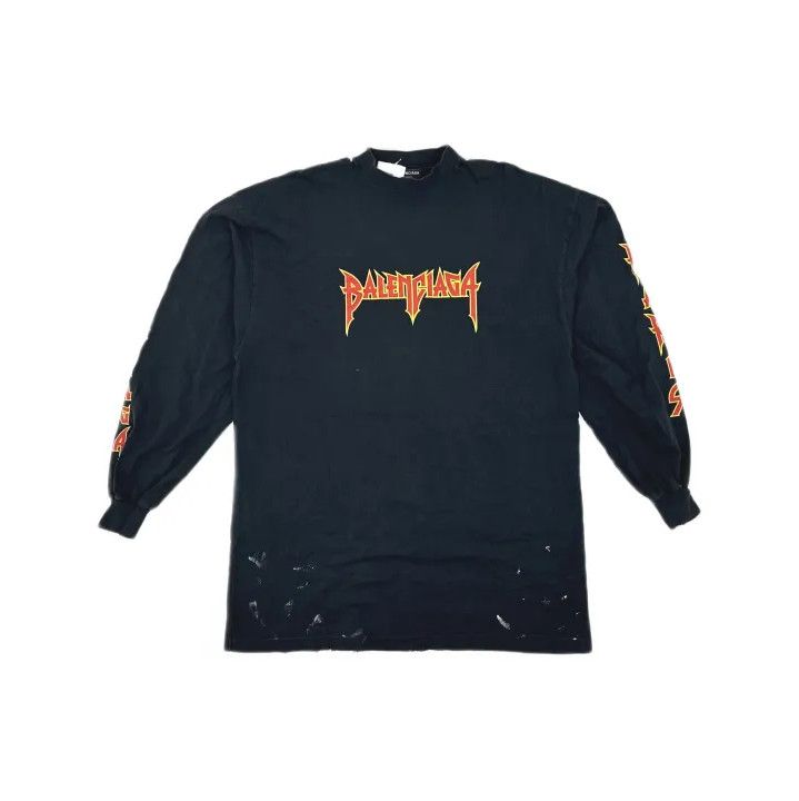Balenciaga Balenciaga Black Long Sleeve Rock Graphic Sweatshirt Size US M / EU 48-50 / 2 - 2 Thumbnail