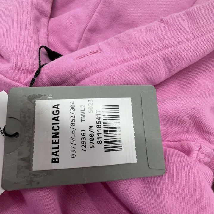 Balenciaga Balenciaga Men's Pink Hooded Sweatshirt Size US M / EU 48-50 / 2 - 4 Thumbnail
