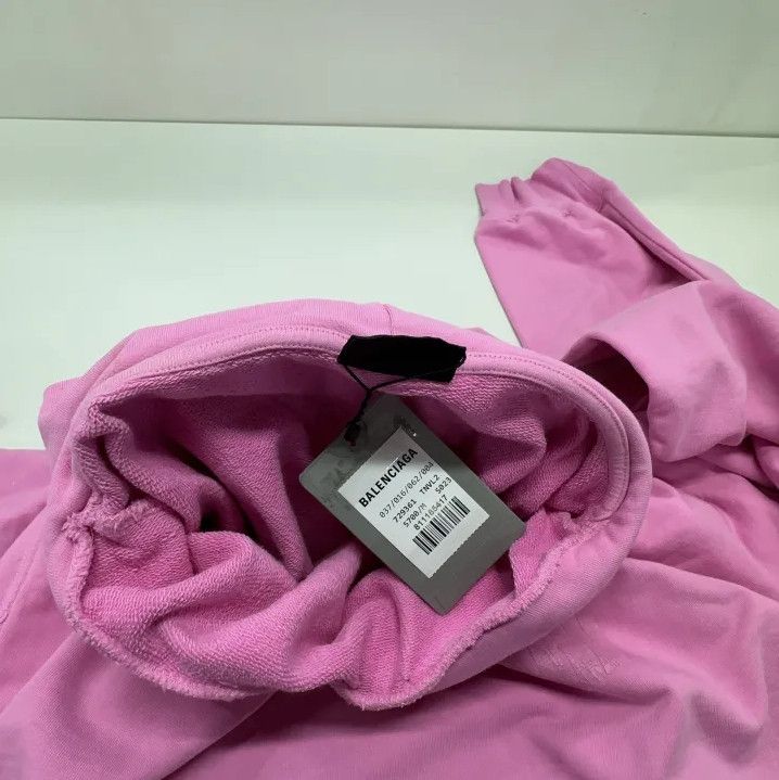 Balenciaga Balenciaga Men's Pink Hooded Sweatshirt Size US M / EU 48-50 / 2 - 8 Thumbnail