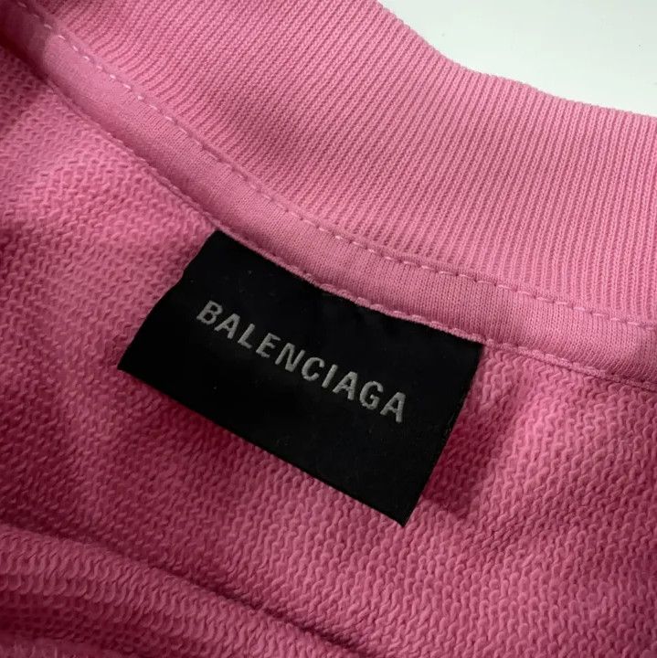 Balenciaga Balenciaga Pink Logo Print Long Sleeve Sweatshirt Size US M / EU 48-50 / 2 - 6 Thumbnail