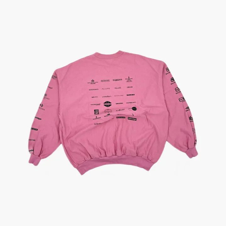 Balenciaga Balenciaga Pink Logo Print Long Sleeve Sweatshirt Size US M / EU 48-50 / 2 - 3 Thumbnail