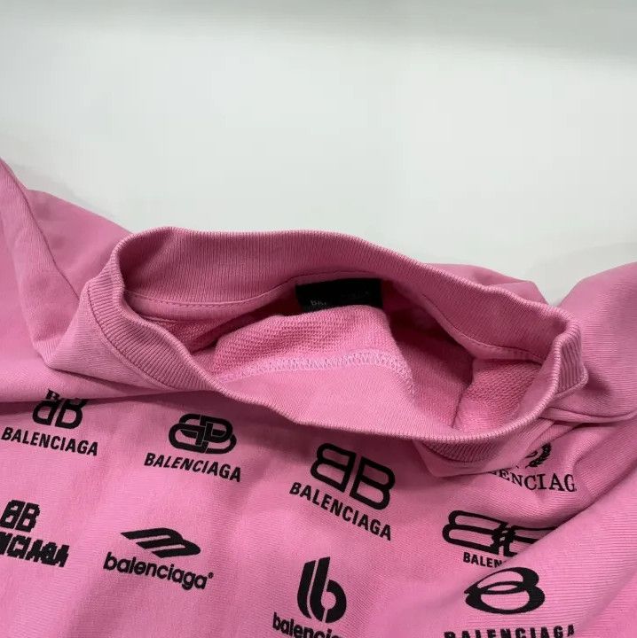 Balenciaga Balenciaga Pink Logo Print Long Sleeve Sweatshirt Size US M / EU 48-50 / 2 - 7 Thumbnail