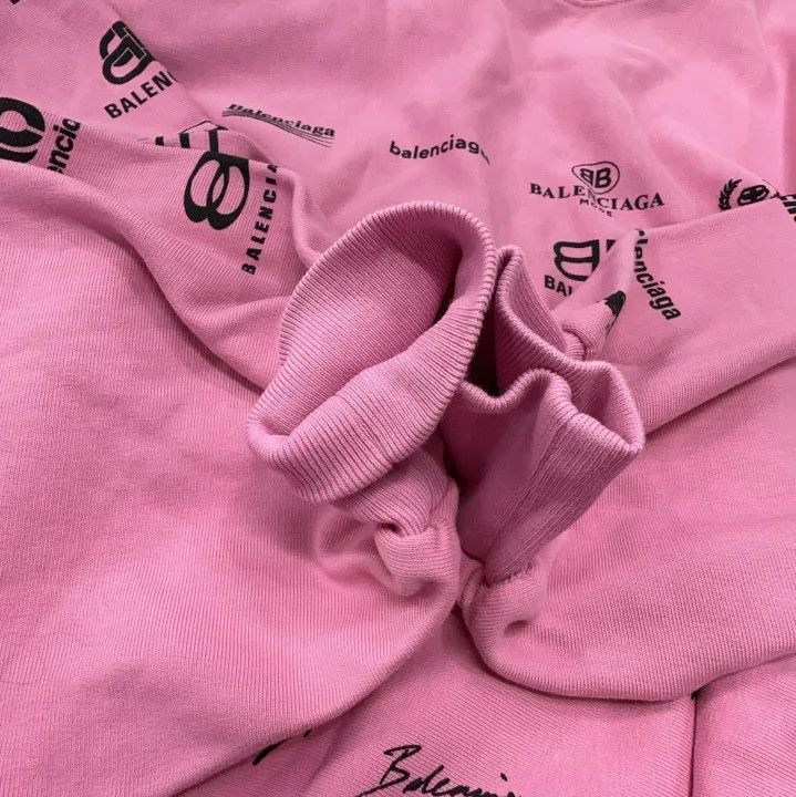 Balenciaga Balenciaga Pink Logo Print Long Sleeve Sweatshirt Size US M / EU 48-50 / 2 - 9 Thumbnail