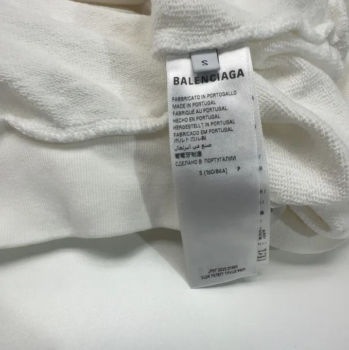 Balenciaga Balenciaga White Logo Print Hoodie Size US S / EU 44-46 / 1 - 3 Thumbnail