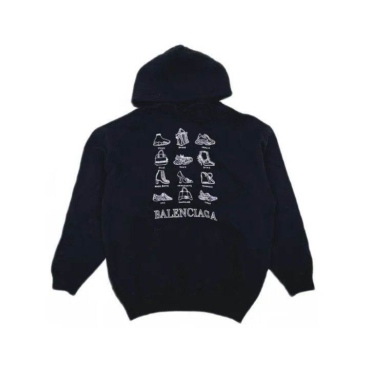 Balenciaga Balenciaga Graphic Logo Print Black Hoodie Size US S / EU 44-46 / 1 - 2 Thumbnail