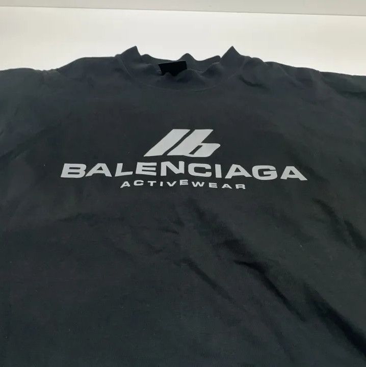 Balenciaga Balenciaga Activewear Black Logo T-Shirt Size US M / EU 48-50 / 2 - 8 Thumbnail