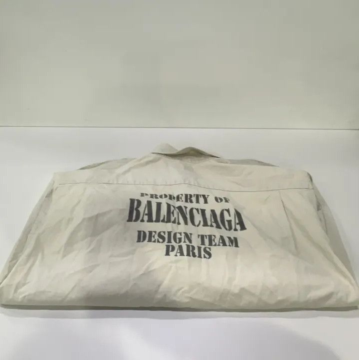 Balenciaga Balenciaga FW22 Beige Single Button Long Sleeve Shirt Size US M / EU 48-50 / 2 - 14 Thumbnail