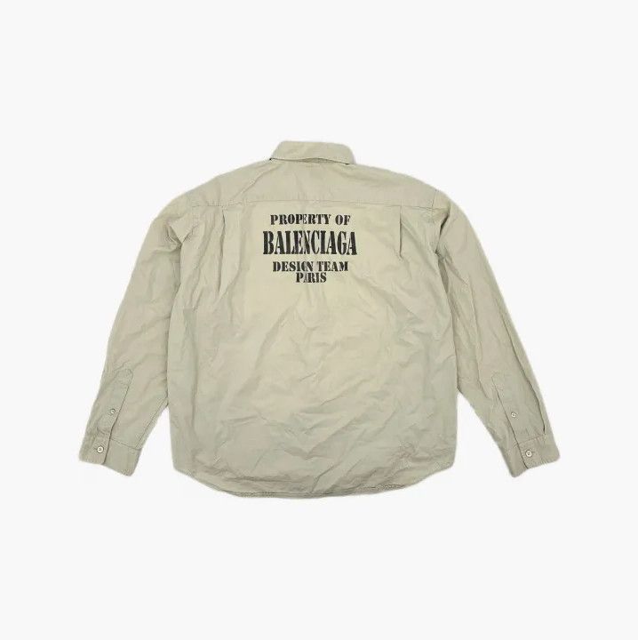 Balenciaga Balenciaga FW22 Beige Single Button Long Sleeve Shirt Size US M / EU 48-50 / 2 - 3 Thumbnail