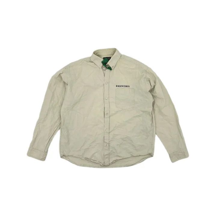 Balenciaga Balenciaga FW22 Beige Single Button Long Sleeve Shirt Size US M / EU 48-50 / 2 - 2 Thumbnail
