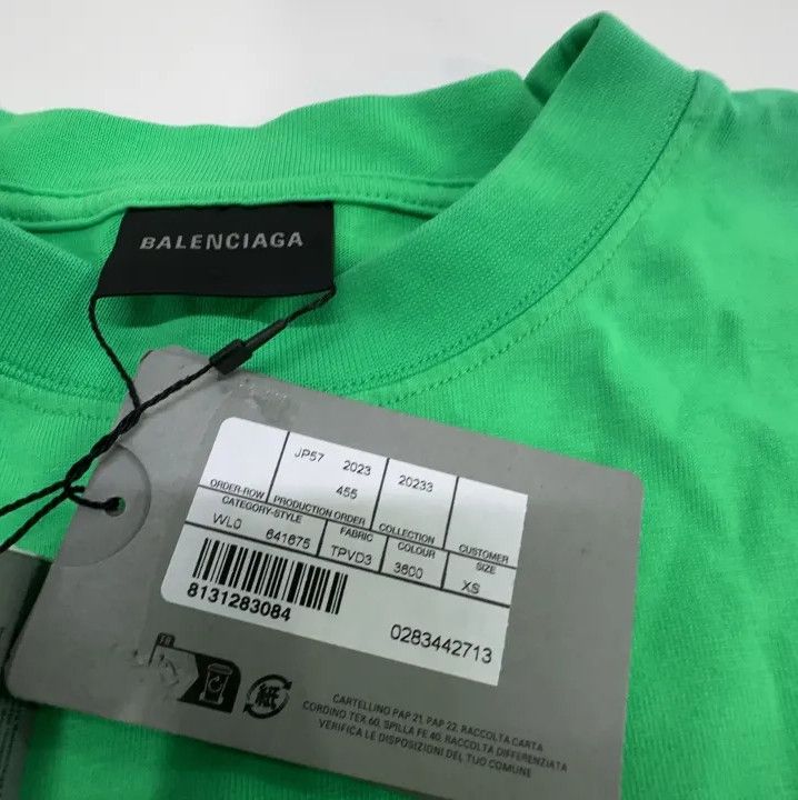 Balenciaga Balenciaga Green Graphic Short Sleeve T-Shirt Size US XS / EU 42 / 0 - 7 Thumbnail