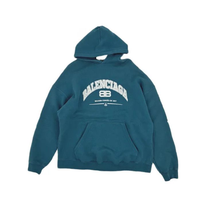 Balenciaga Balenciaga Blue Logo Hoodie for Men Size US S / EU 44-46 / 1 - 2 Thumbnail