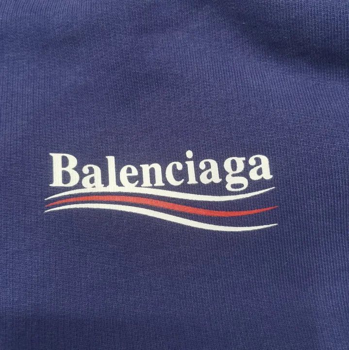 Balenciaga Balenciaga Men's Blue Printed Hoodie Size US S / EU 44-46 / 1 - 7 Thumbnail