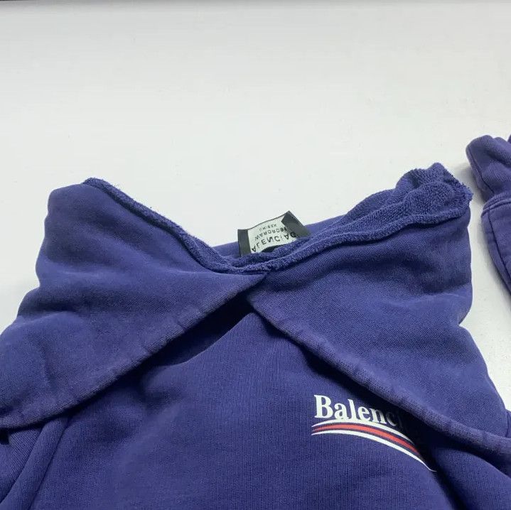 Balenciaga Balenciaga Men's Blue Printed Hoodie Size US S / EU 44-46 / 1 - 11 Thumbnail