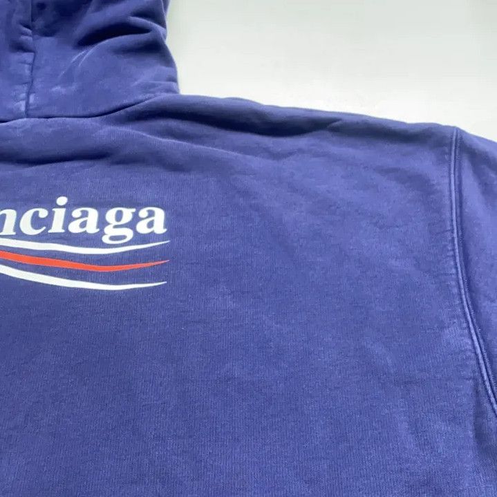 Balenciaga Balenciaga Men's Blue Printed Hoodie Size US S / EU 44-46 / 1 - 25 Thumbnail