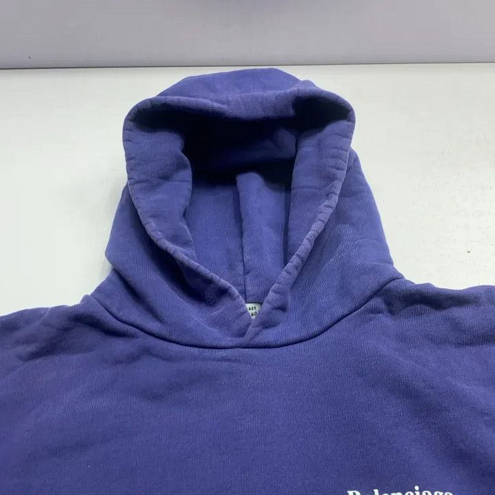 Balenciaga Balenciaga Men's Blue Printed Hoodie Size US S / EU 44-46 / 1 - 9 Thumbnail