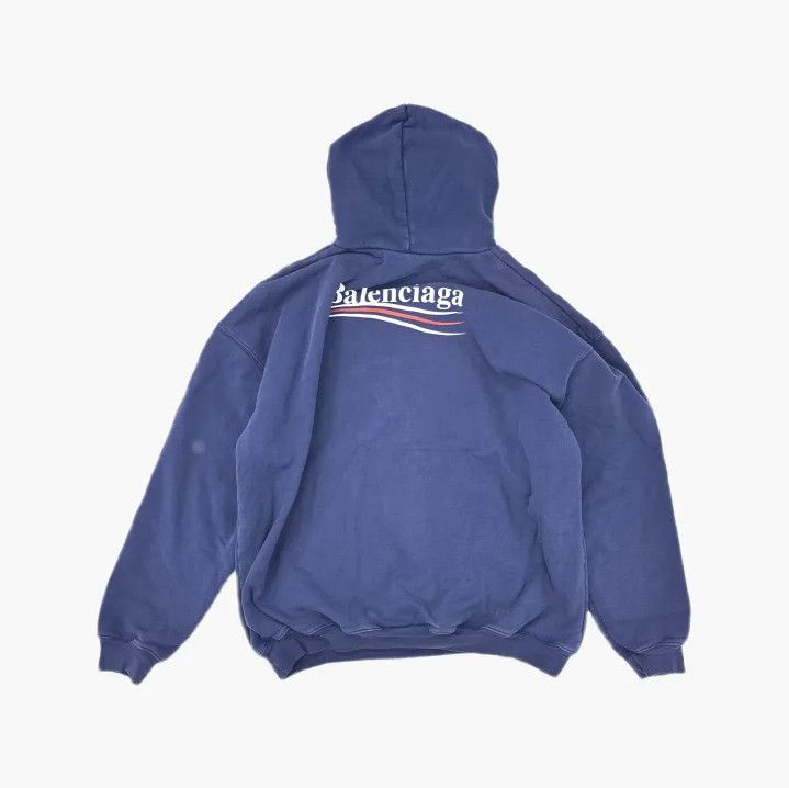 Balenciaga Balenciaga Men's Blue Printed Hoodie Size US S / EU 44-46 / 1 - 3 Thumbnail