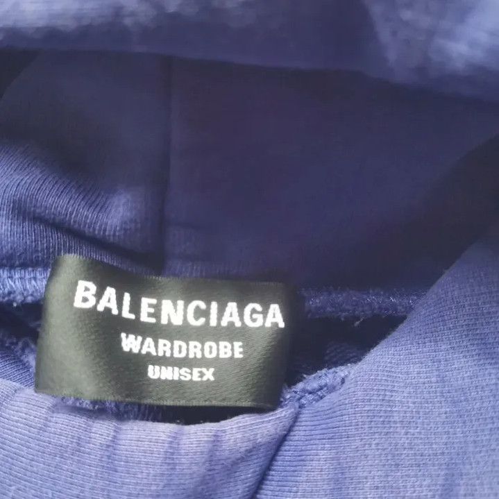 Balenciaga Balenciaga Men's Blue Printed Hoodie Size US S / EU 44-46 / 1 - 4 Thumbnail