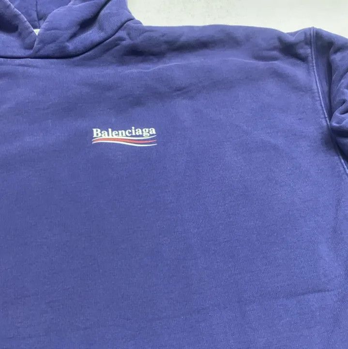 Balenciaga Balenciaga Men's Blue Printed Hoodie Size US S / EU 44-46 / 1 - 21 Thumbnail