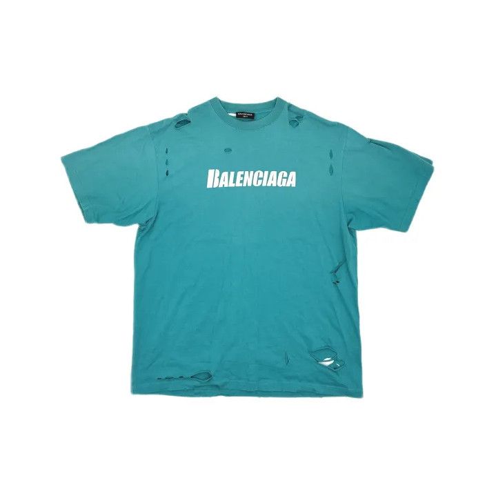 Balenciaga Balenciaga Distressed Round Neck Short Sleeve T-Shirt Size US XS / EU 42 / 0 - 2 Thumbnail