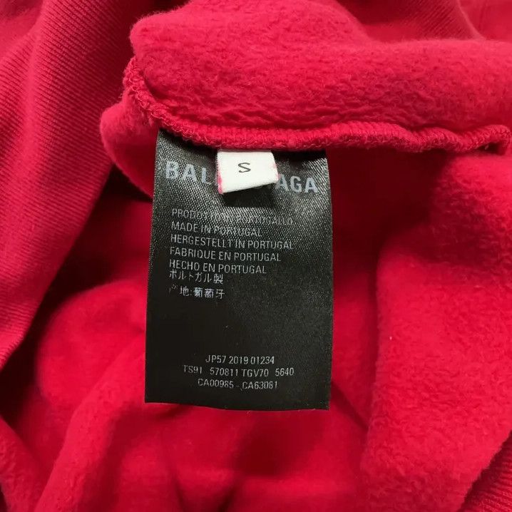 Balenciaga Balenciaga Red Logo Hoodie Size US S / EU 44-46 / 1 - 4 Thumbnail