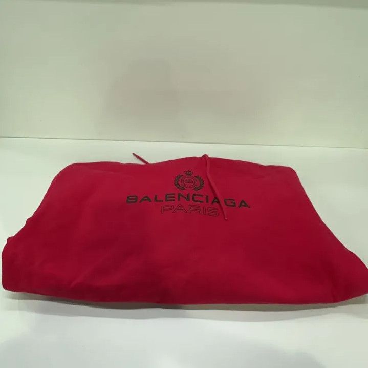 Balenciaga Balenciaga Red Logo Hoodie Size US S / EU 44-46 / 1 - 10 Thumbnail