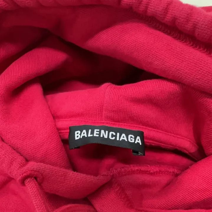 Balenciaga Balenciaga Red Logo Hoodie Size US S / EU 44-46 / 1 - 5 Thumbnail