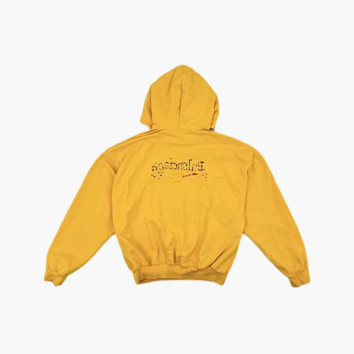 Balenciaga Balenciaga Yellow Logo Print Hooded Sweatshirt Size US XS / EU 42 / 0 - 3 Thumbnail