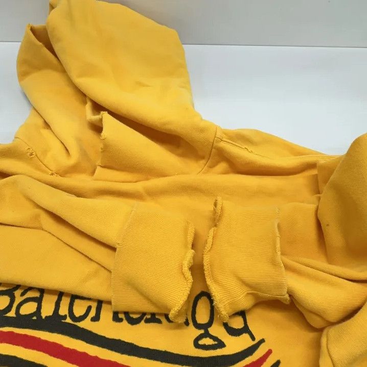 Balenciaga Balenciaga Yellow Logo Print Hooded Sweatshirt Size US XS / EU 42 / 0 - 10 Thumbnail