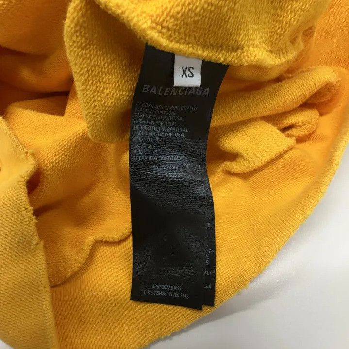Balenciaga Balenciaga Yellow Logo Print Hooded Sweatshirt Size US XS / EU 42 / 0 - 4 Thumbnail