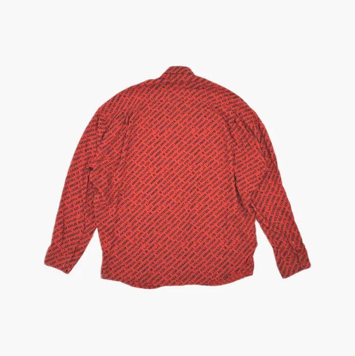 Balenciaga Balenciaga Logo Print Long Sleeve Shirt in Red Size US M / EU 48-50 / 2 - 3 Thumbnail