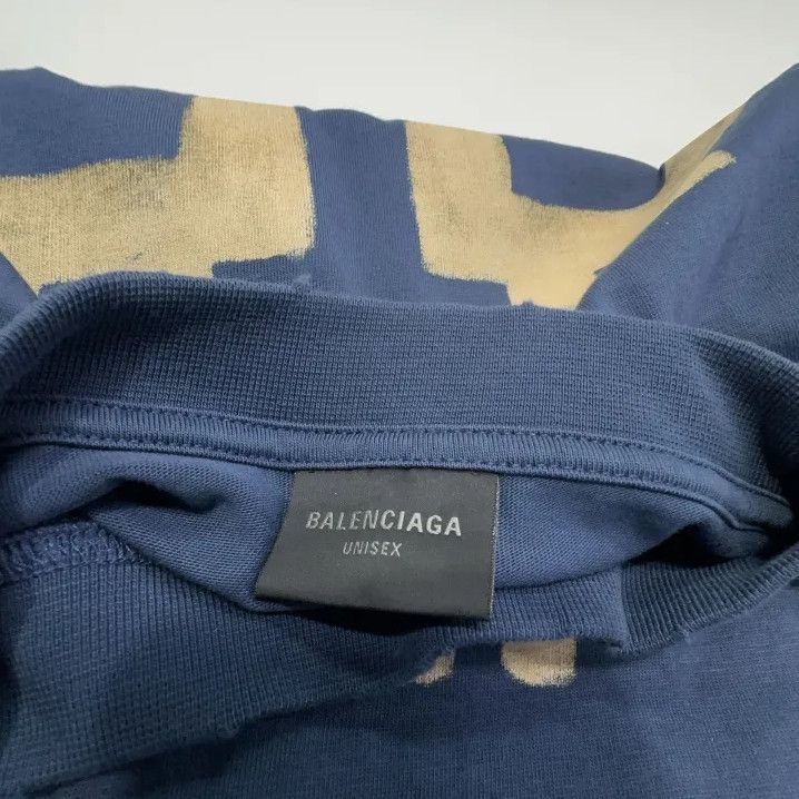 Balenciaga Balenciaga Blue Crypto Logo Short Sleeve T-Shirt Size US L / EU 52-54 / 3 - 5 Thumbnail
