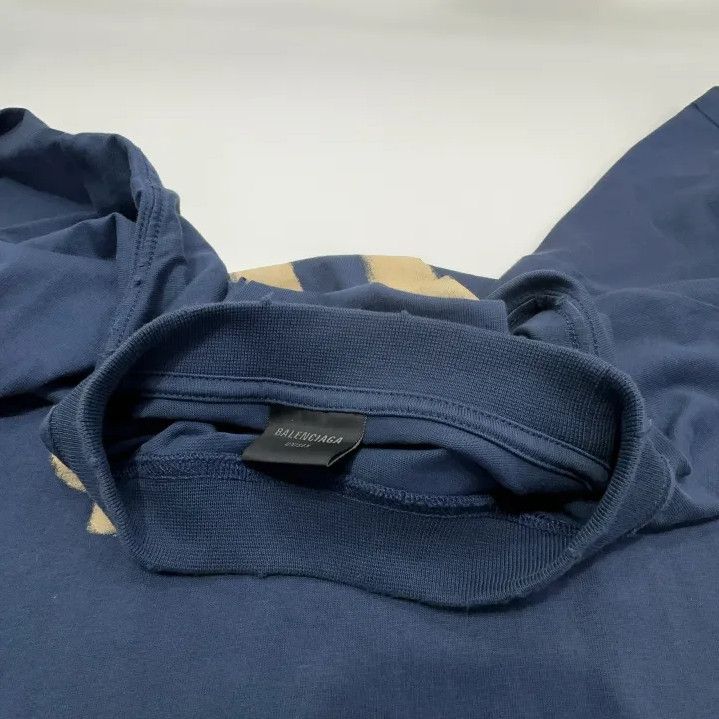Balenciaga Balenciaga Blue Crypto Logo Short Sleeve T-Shirt Size US L / EU 52-54 / 3 - 6 Thumbnail
