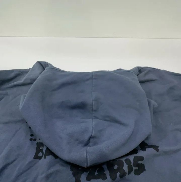 Balenciaga Balenciaga Blue Logo Print Long Sleeve Hoodie Size US S / EU 44-46 / 1 - 7 Thumbnail