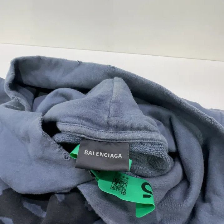 Balenciaga Balenciaga Blue Logo Print Long Sleeve Hoodie Size US S / EU 44-46 / 1 - 4 Thumbnail