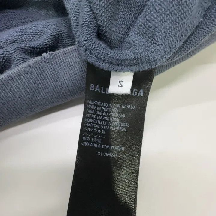 Balenciaga Balenciaga Blue Logo Print Long Sleeve Hoodie Size US S / EU 44-46 / 1 - 5 Thumbnail