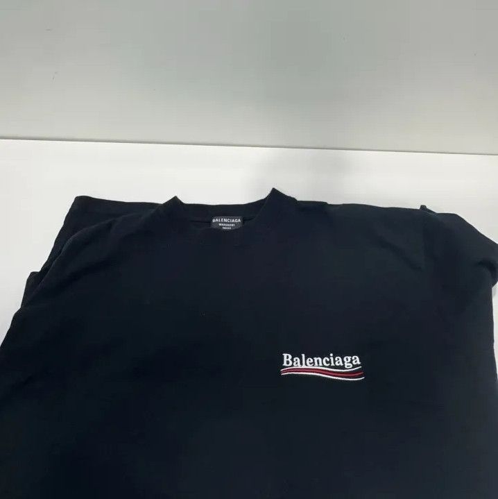 Balenciaga Balenciaga Black Logo Embroidered Short Sleeve T-Shirt Size US S / EU 44-46 / 1 - 9 Thumbnail