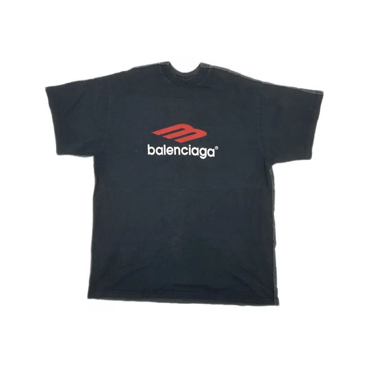 Balenciaga Balenciaga Black Logo Print Short Sleeve T-Shirt Size US L / EU 52-54 / 3 - 2 Thumbnail