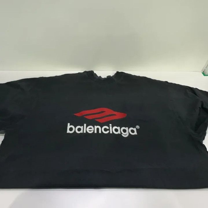 Balenciaga Balenciaga Black Logo Print Short Sleeve T-Shirt Size US L / EU 52-54 / 3 - 14 Thumbnail