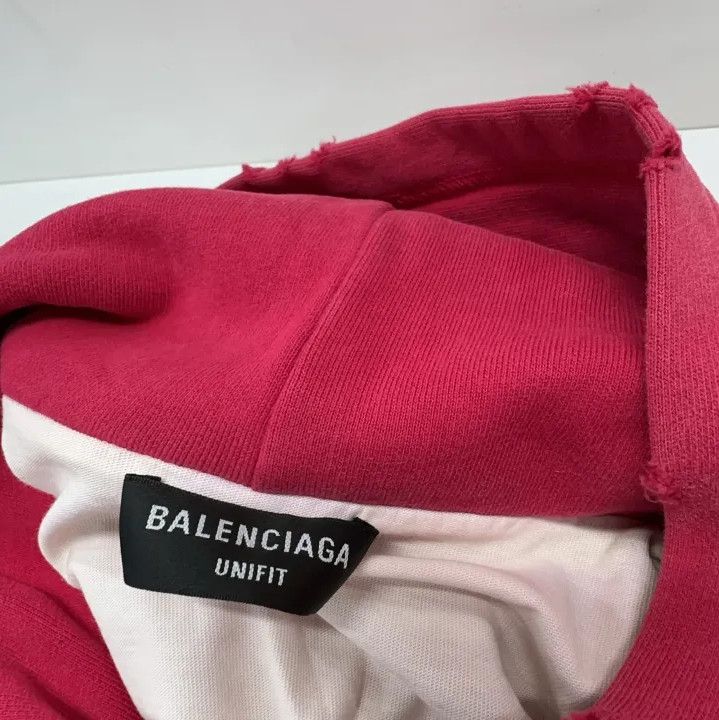 Balenciaga Balenciaga Classic Distressed Red Hooded Sweatshirt Size US XXS / EU 40 - 6 Thumbnail