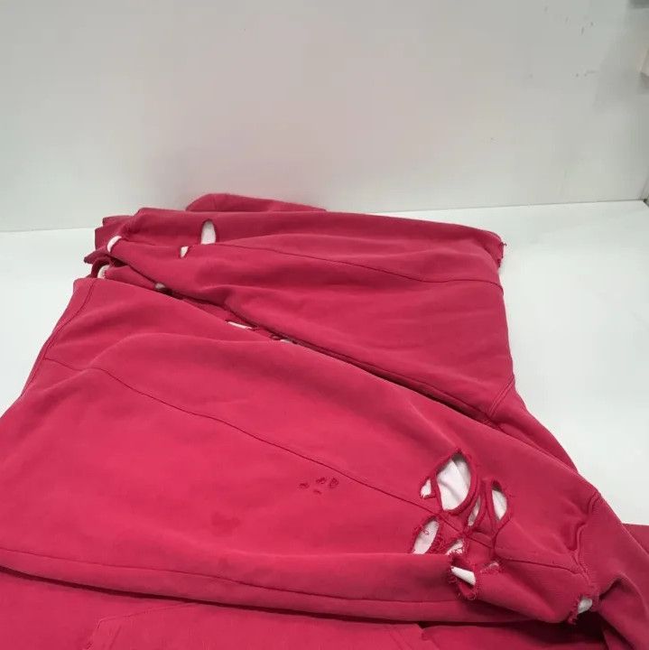 Balenciaga Balenciaga Classic Distressed Red Hooded Sweatshirt Size US XXS / EU 40 - 9 Thumbnail
