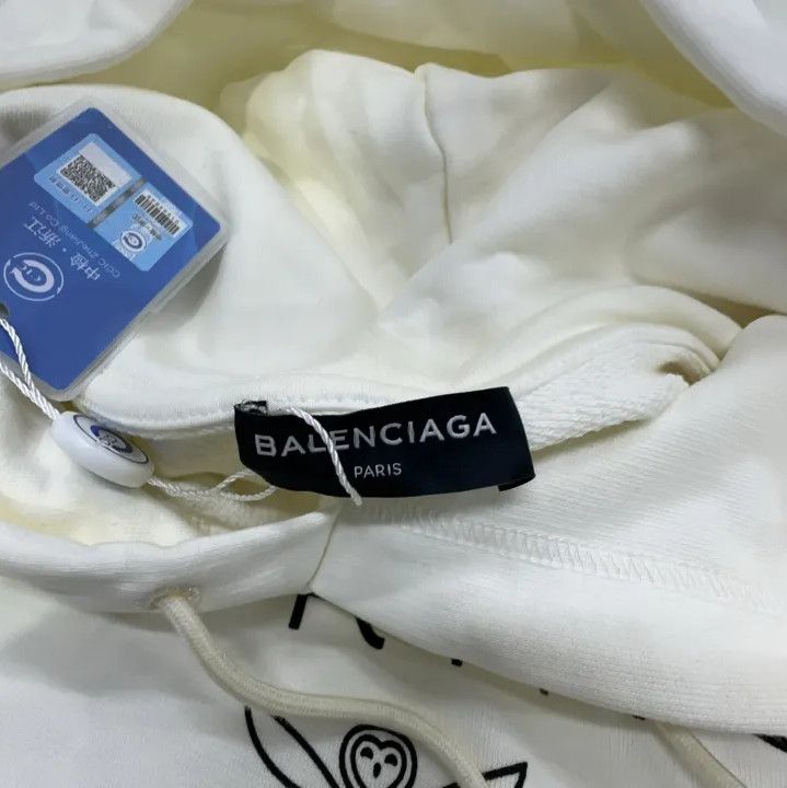 Balenciaga Balenciaga Letter Pattern White Hoodie Size US XS / EU 42 / 0 - 5 Thumbnail