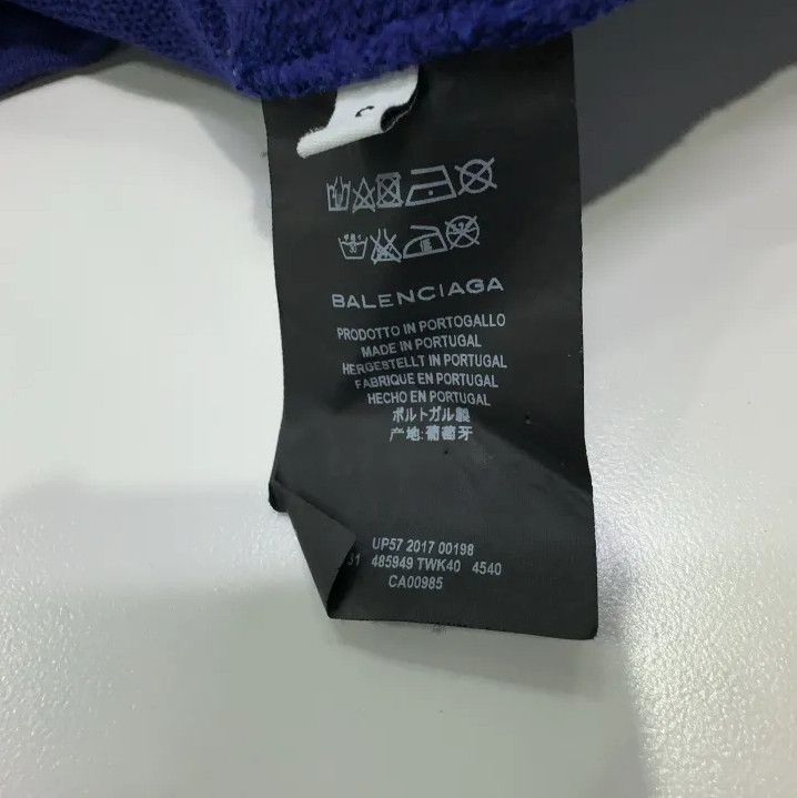 Balenciaga Balenciaga Blue Hooded Sweatshirt Size US S / EU 44-46 / 1 - 5 Thumbnail